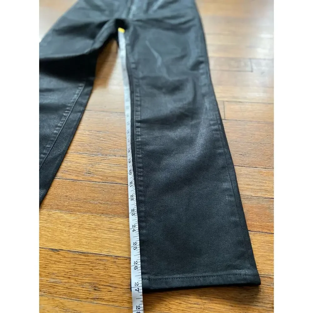 GOOD AMERICAN Black Coated Straight Jeans sz 6/29 (NWOT)